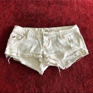Sexy distressed white shorts